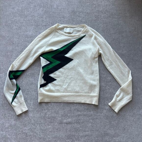 Zadig & Voltaire Sweaters - Zadig & Voltaire Cream Bolt Crewneck Wool Sweater